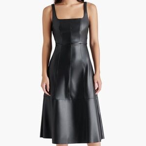 Elegant Black Leather Dress